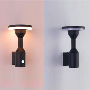 Aplique de exterior redondo ING-A55R-IP65-12W con sensor de movimiento