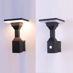 Aplique de exterior cuadrado ING-A55S-IP65-12W con sensor de movimiento